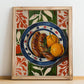 Bratwurst – Colorful Oil Painting, German Food Illustration, no-text version framed in wood