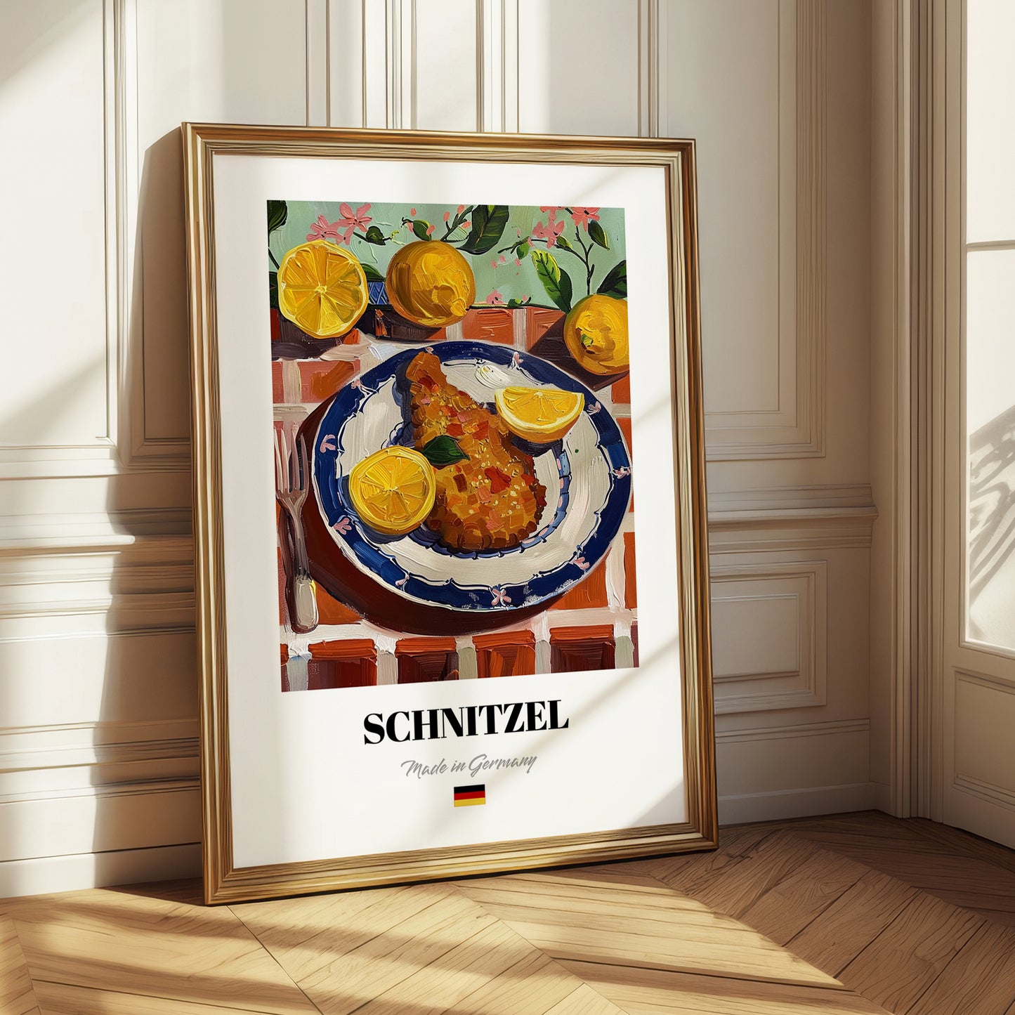 Schnitzel – Oil Painting, German Food Wall Decor