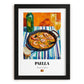 Paella – Colorful Oil Painting, Spanish Food Poster, in sleek black frame