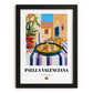 Paella Valenciana  Valencian Village Street Café Scene, Spanish Food Still Life, in sleek black frame