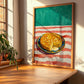 Tortilla Española – on Striped Tablecloth, Spanish Food Wall Decor, clean layout with no caption