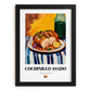 Cochinillo Asado – Colorful Oil Painting, Spanish Food Wall Art, in sleek black frame