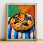 Paella de Marisco – Colorful Oil Painting, Spanish Food Print, no-text version framed in wood