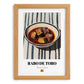 Rabo de Toro – on Striped Tablecloth, Spanish Food Painting, set in oak frame