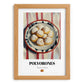 Polvorones – on Striped Tablecloth, Spanish Dessert Wall Art, set in oak frame