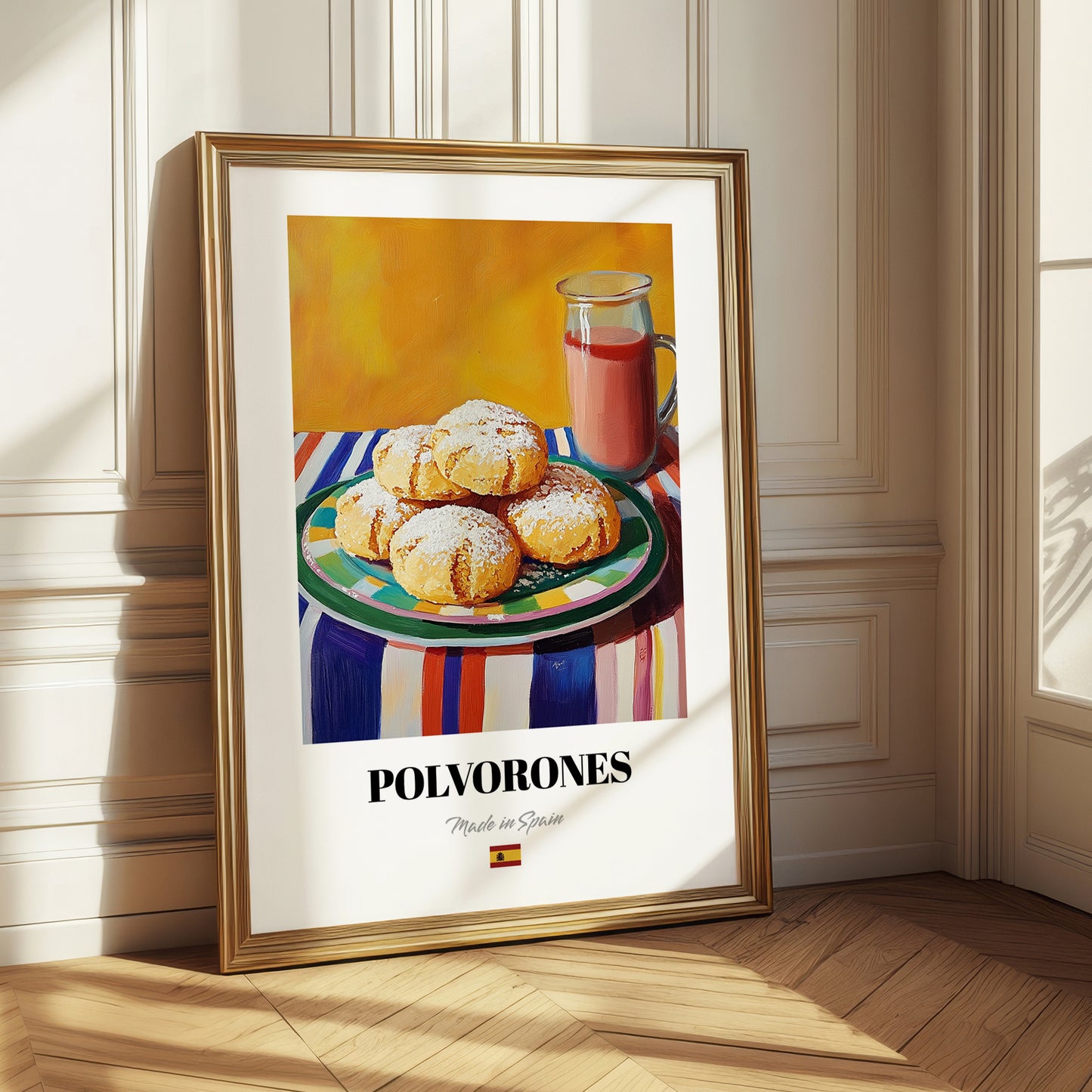 Polvorones – Colorful Oil Painting, Spanish Dessert Wall Illustration 