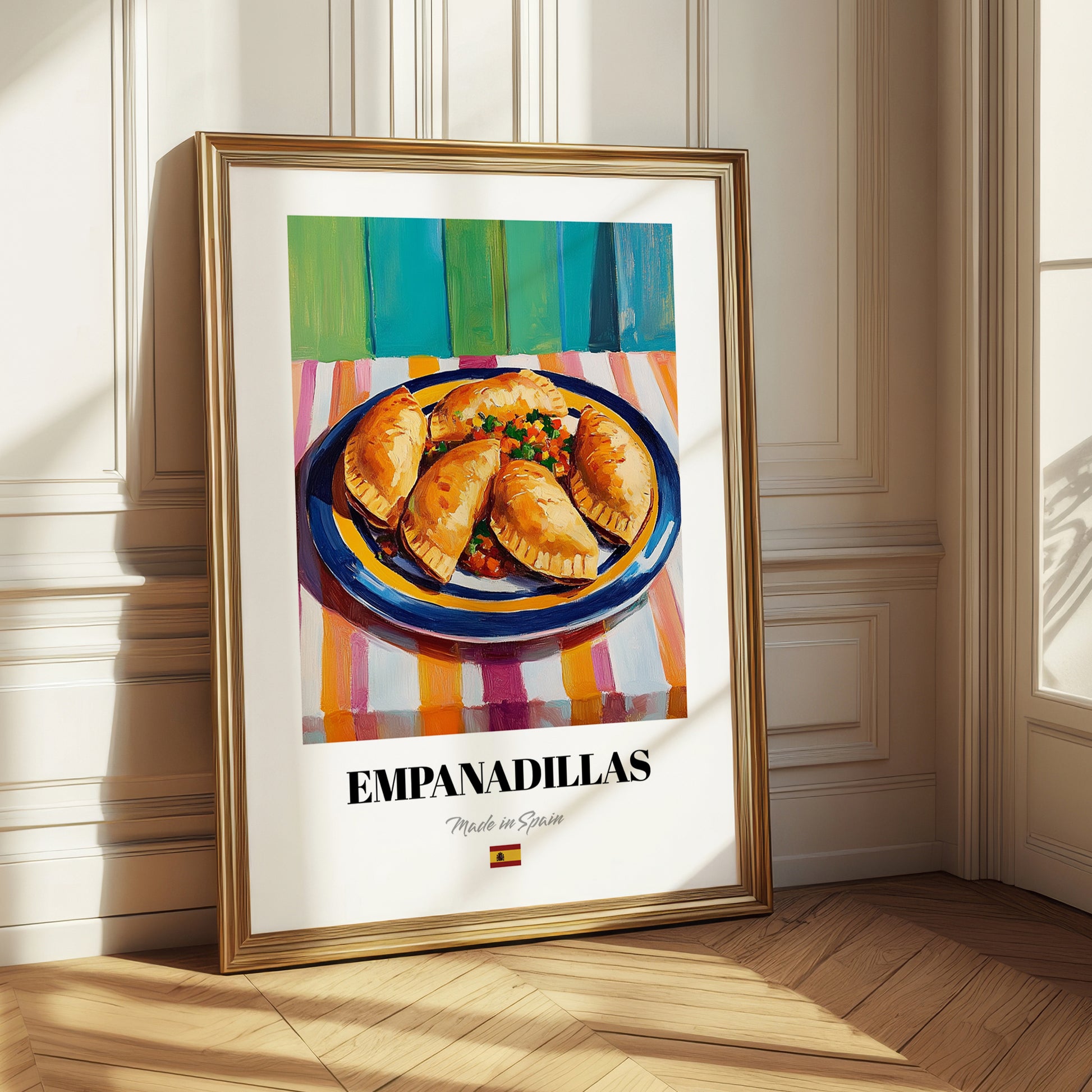 Empanadillas – Colorful Oil Painting, Spanish Pastry Illustration 