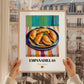 Empanadillas – Colorful Oil Painting, Spanish Pastry Illustration, styled in a charming Paris street view