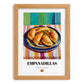 Empanadillas – Colorful Oil Painting, Spanish Pastry Illustration, set in oak frame