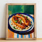 Butifarra amb Mongetes – Art, Spanish Food Still Life, no-text version framed in wood