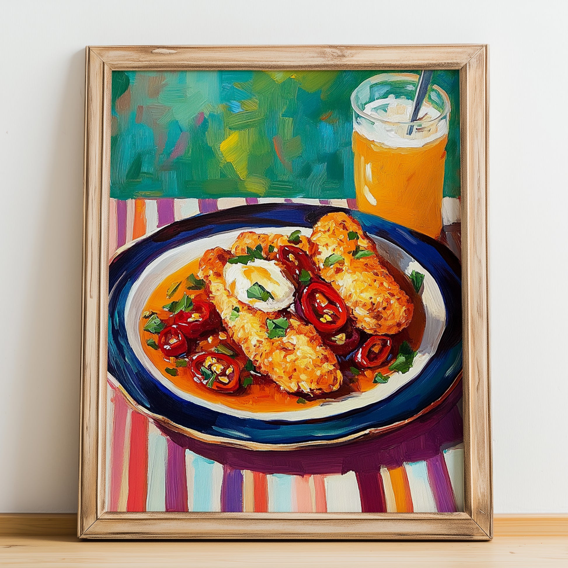 Soldaditos de Pavía – Art, Spanish Food Poster, no-text version framed in wood