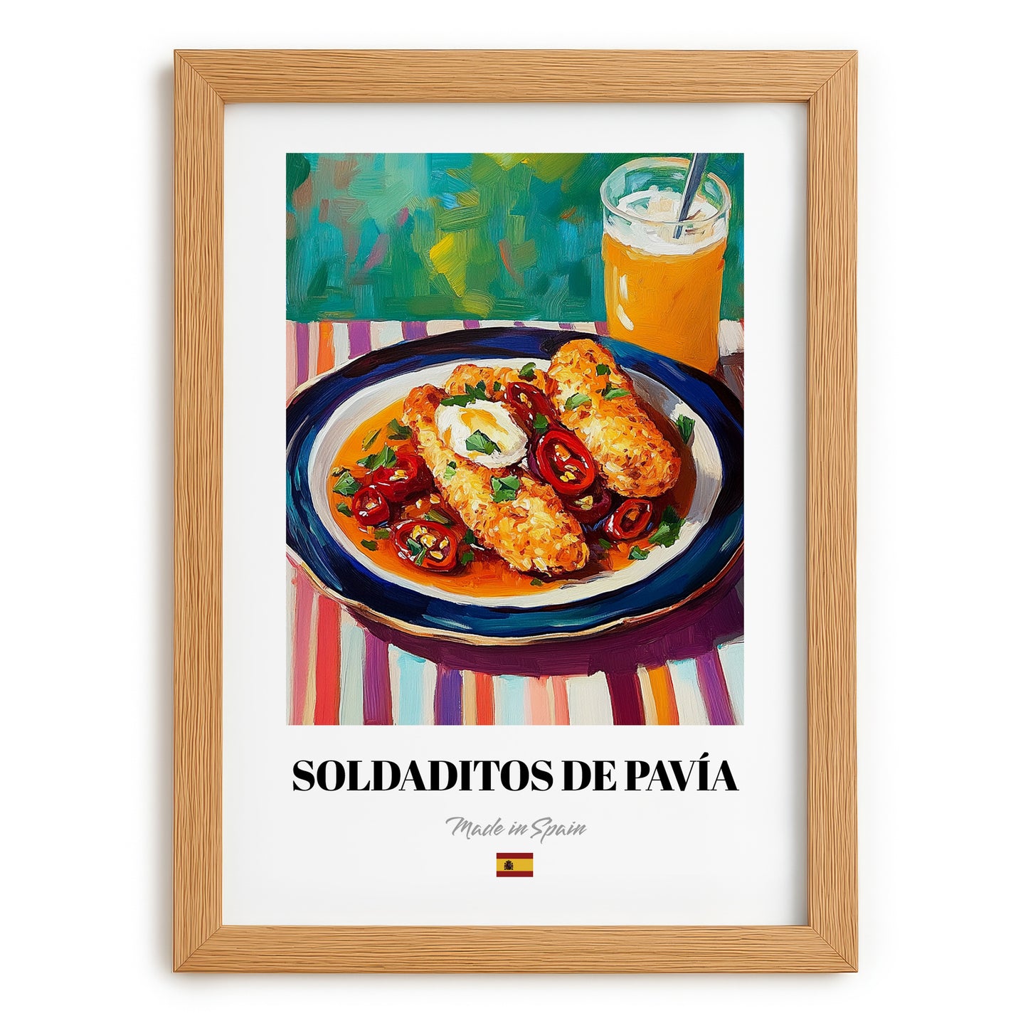 Soldaditos de Pavía – Art, Spanish Food Poster, set in oak frame