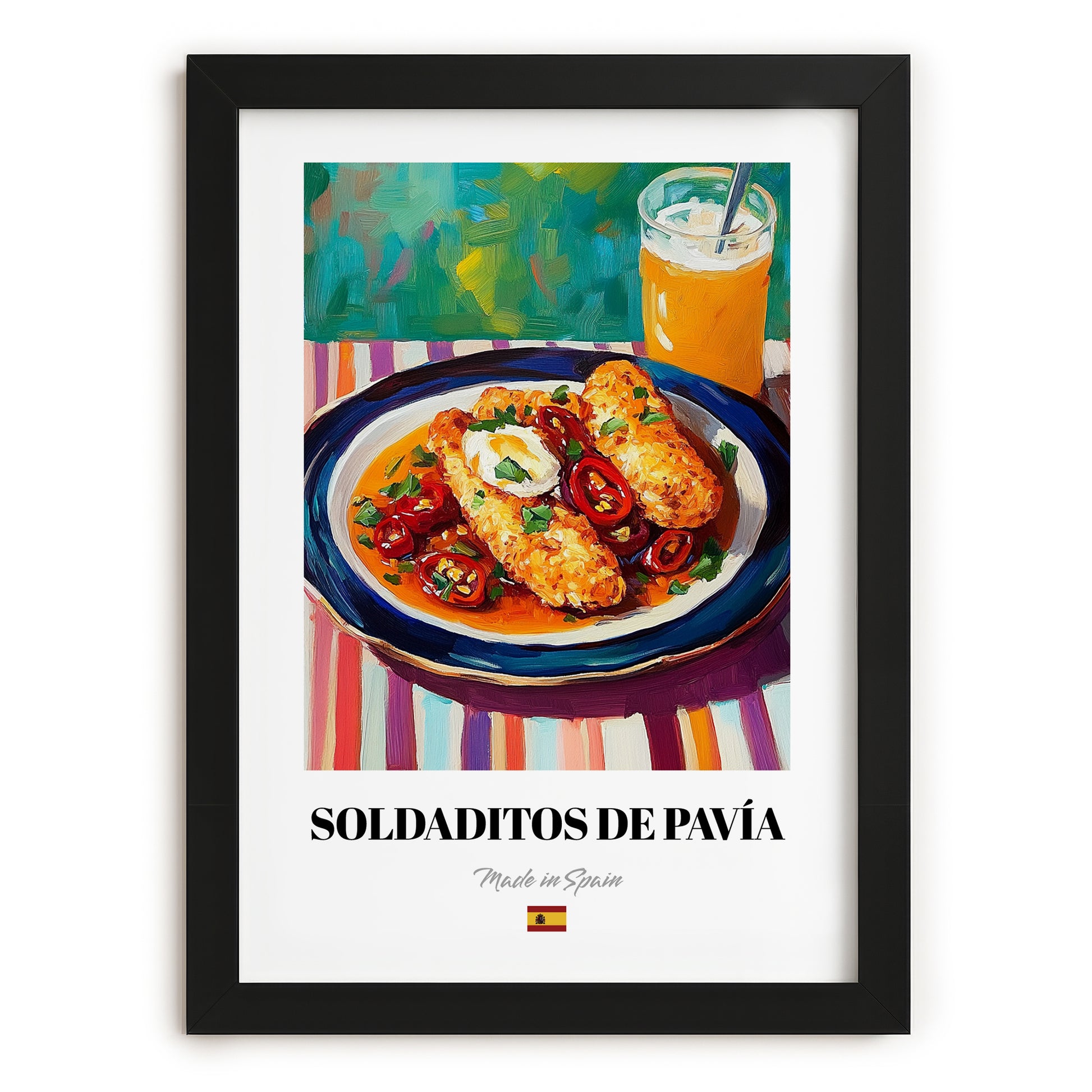 Soldaditos de Pavía – Art, Spanish Food Poster, in sleek black frame