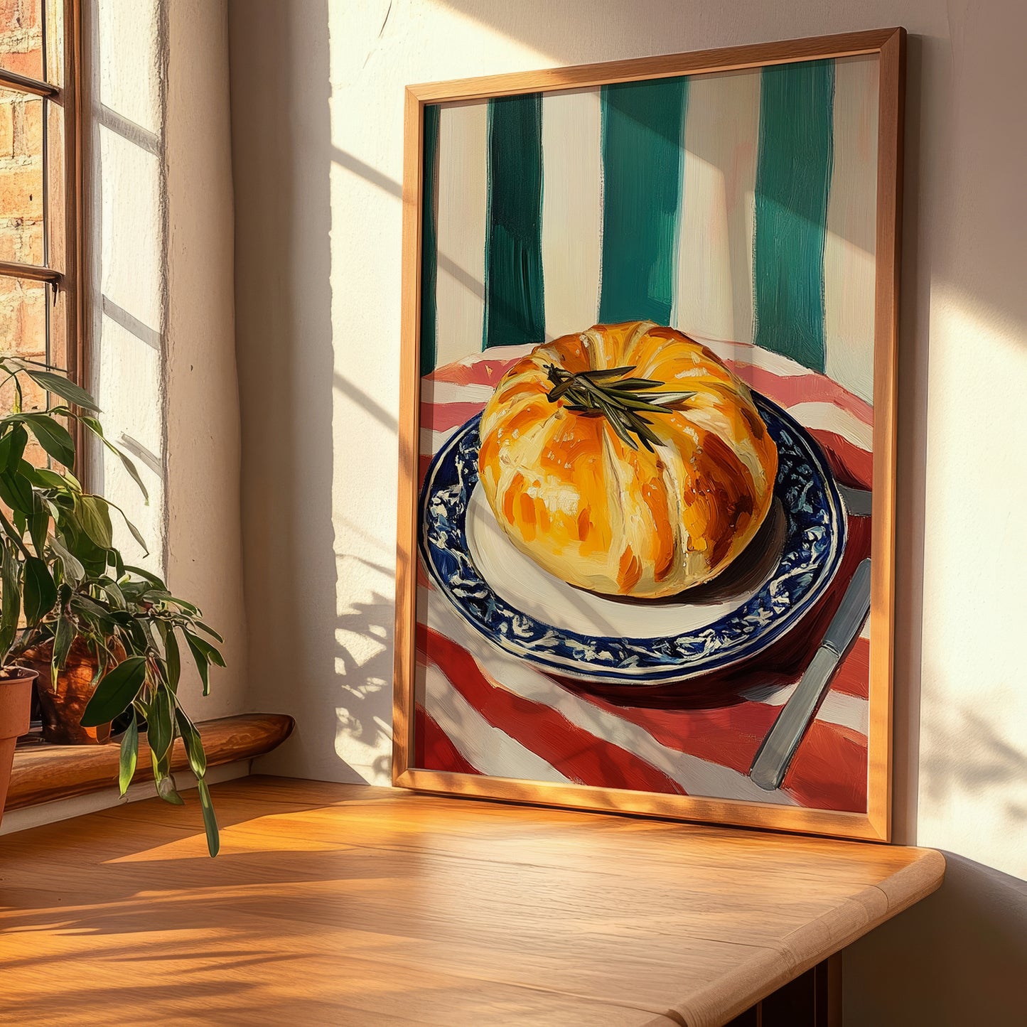 Hornazo – Colorful Oil Painting, Spanish Food Still Life, clean layout with no caption