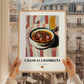Callos a la Madrileña – on Striped Tablecloth, Spanish Food Illustration, styled in a charming Paris street view