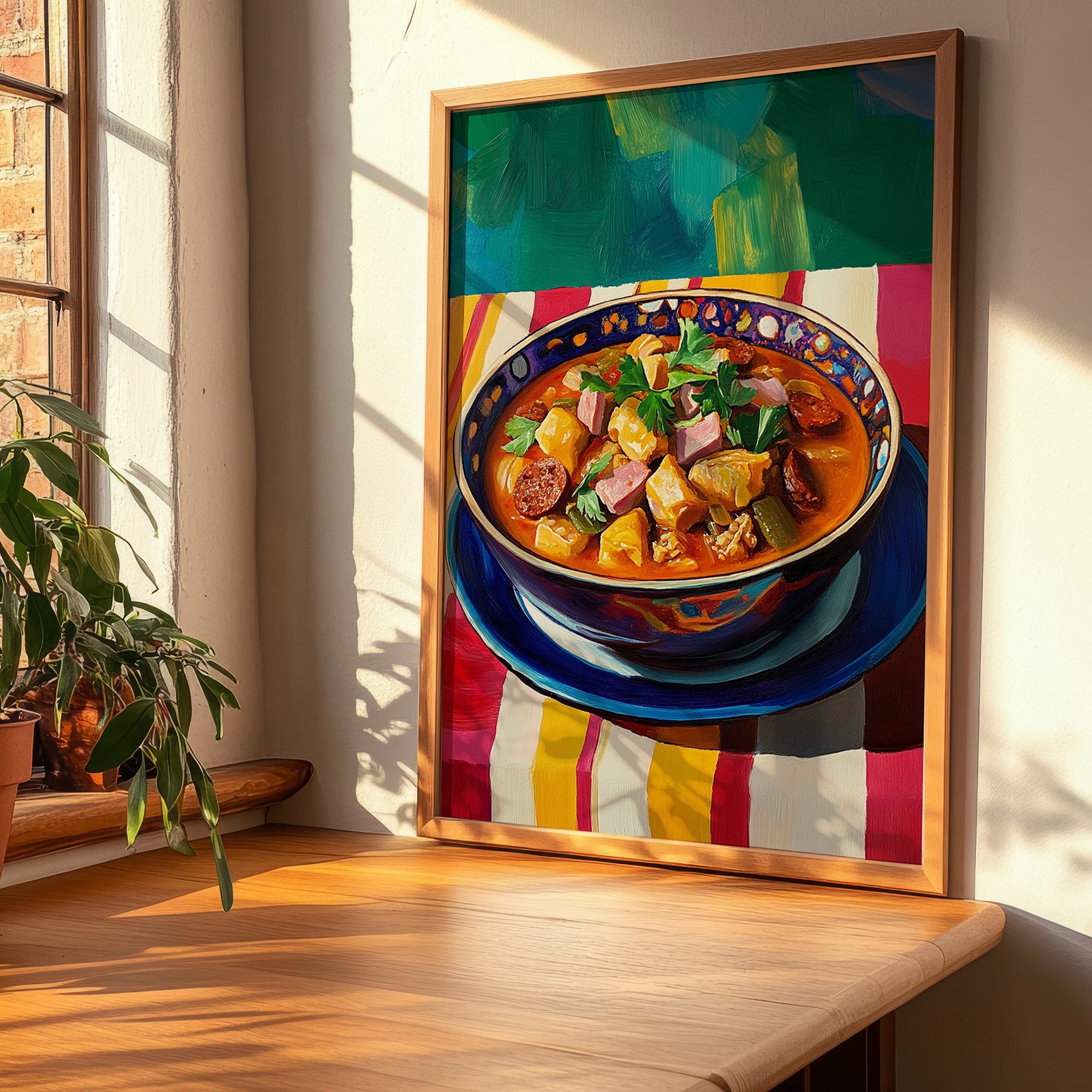 Callos a la Madrileña – Colorful Oil Painting, Spanish Food Wall Decor, clean layout with no caption