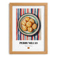 Perrunillas – on Striped Tablecloth, Spanish Dessert Wall Decor, set in oak frame