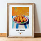 Churros – Colorful Oil Painting, Spanish Dessert Wall Art, in wooden frame leaning on the floor