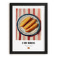 Churros – on Striped Tablecloth, Spanish Dessert Still Life, in sleek black frame
