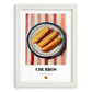 Churros – on Striped Tablecloth, Spanish Dessert Still Life, placed in minimal white frame