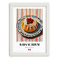 Baba au Rhum – on Striped Tablecloth, French French Dessert Still Life, placed in minimal white frame