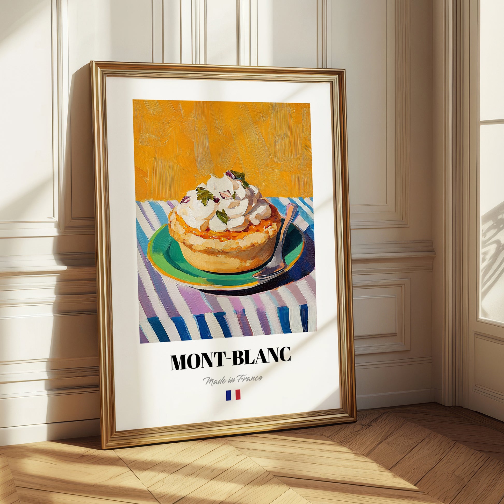 Mont-Blanc – Colorful Oil Painting, French French Dessert Poster 