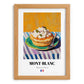 Mont-Blanc – Colorful Oil Painting, French French Dessert Poster, set in oak frame