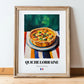 Quiche Lorraine – Art, French Pastry Wall Art, in wooden frame leaning on the floor