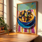 Moules Marinières – Colorful Oil Painting, French Food Wall Decor, clean layout with no caption