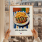 Steak Frites – Oil Painting, French Food Illustration, styled in a charming Paris street view