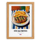 Steak Frites – Oil Painting, French Food Illustration, set in oak frame