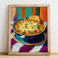 Soupe à l’Oignon – Colorful Oil Painting, French Food Poster, no-text version framed in wood