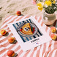 Crêpes – on Striped Tablecloth, French French Pastry Still Life, unframed on coastal sand