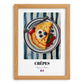 Crêpes – on Striped Tablecloth, French French Pastry Still Life, set in oak frame