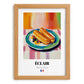 Éclair – Colorful Oil Painting, French French Pastry Print, set in oak frame