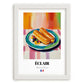 Éclair – Colorful Oil Painting, French French Pastry Print, placed in minimal white frame