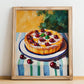 Clafoutis – Oil Painting, French French Dessert Painting, no-text version framed in wood