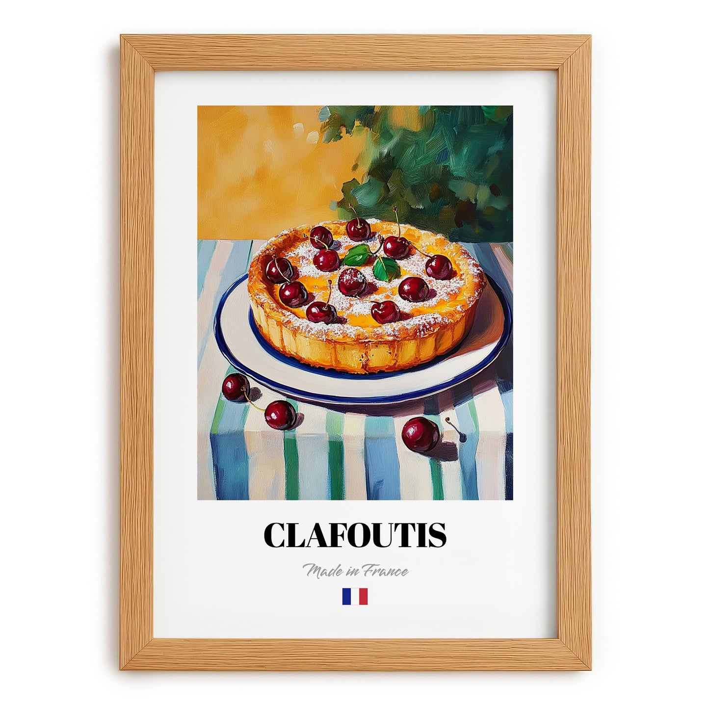 Clafoutis – Oil Painting, French French Dessert Painting, set in oak frame