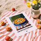 Gratin Dauphinois – on Striped Tablecloth, French Food Illustration, unframed on coastal sand