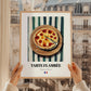 Tarte Flambée – on Striped Tablecloth, French Pastry Painting, styled in a charming Paris street view