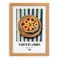 Tarte Flambée – on Striped Tablecloth, French Pastry Painting, set in oak frame
