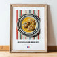 Quenelles de Brochet – on Striped Tablecloth, French Food Painting, in wooden frame leaning on the floor