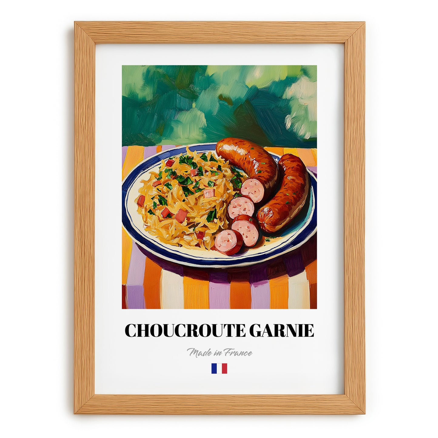 Choucroute Garnie – Art, French Food Painting, set in oak frame