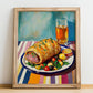 Bœuf en Croûte – Art, French Food Still Life, no-text version framed in wood