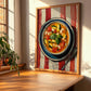 Soupe au Pistou – on Striped Tablecloth, French Food Illustration, clean layout with no caption