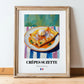 Crêpes Suzette – Art, French French Dessert Painting, in wooden frame leaning on the floor
