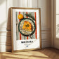 Moussaka – on Striped Tablecloth, Greek Food Print
