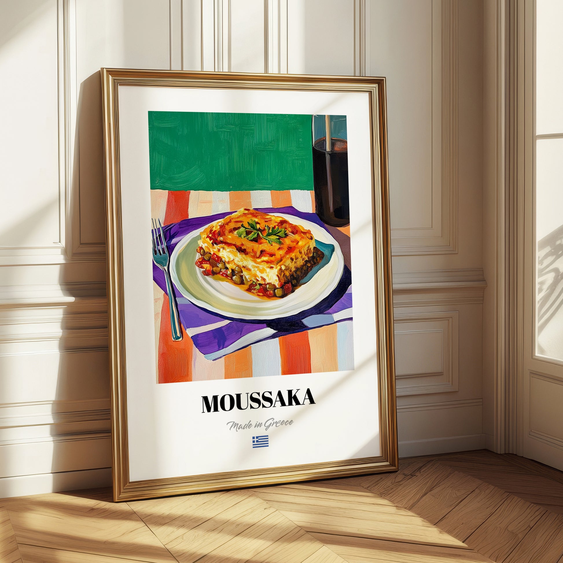 Moussaka – Oil Painting, Greek Food Painting