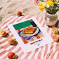 Moussaka – Oil Painting, Greek Food Painting, unframed on coastal sand