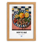 Souvlaki – Oil Painting, Greek Food Wall Decor, set in oak frame